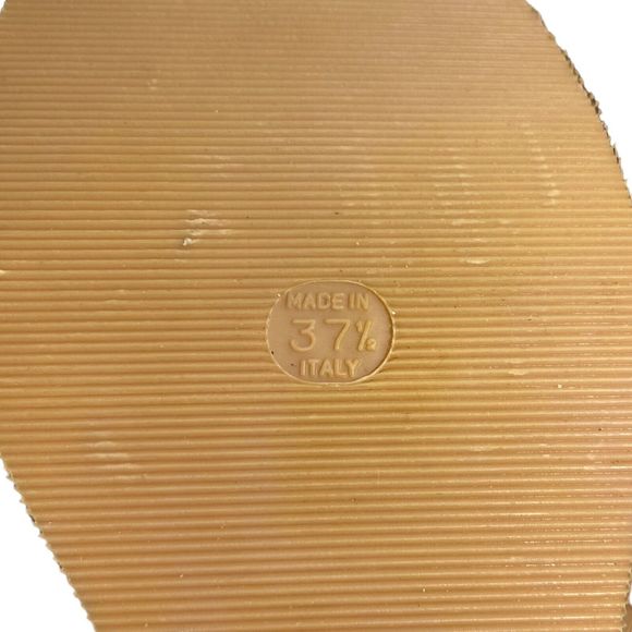 Vicini Tapeet Natural Cork Wedge US 7 EU 37.5 Beige Platform Made in Italy NEW - Picture 16 of 16